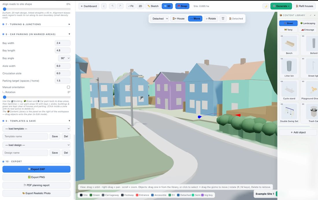 Street-level 3D view in Airship Site Designer
